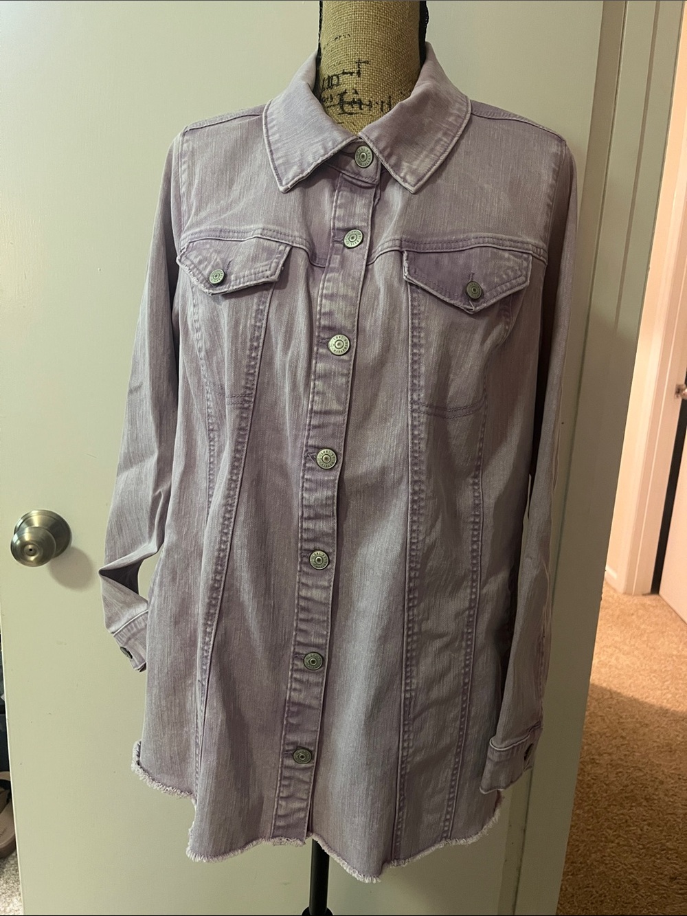 LOGO by Lori Goldstein Jean Jacket Womens Size 18W Heather Purple
